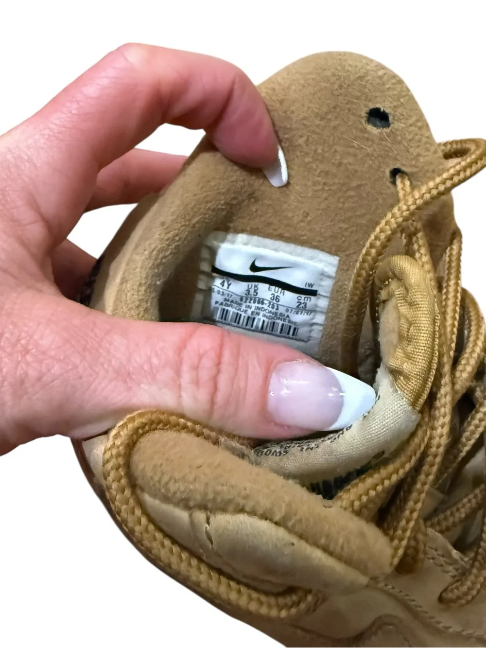 Air Force 1 High Flax Wheat Tan Shoes Gum Sole Sneakers Size 4 Y Big Kids